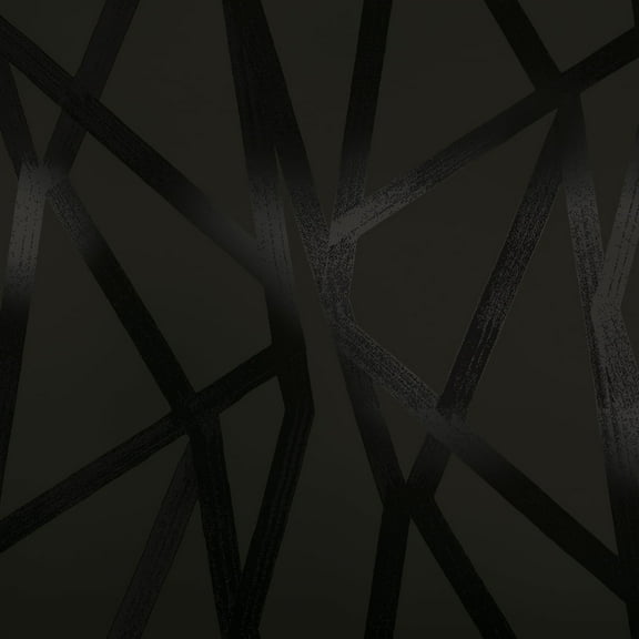 Tempaper x Genevieve Gorder Intersections Metallic Black on Black Peel and Stick Wallpaper, 20.5" x 16.5'