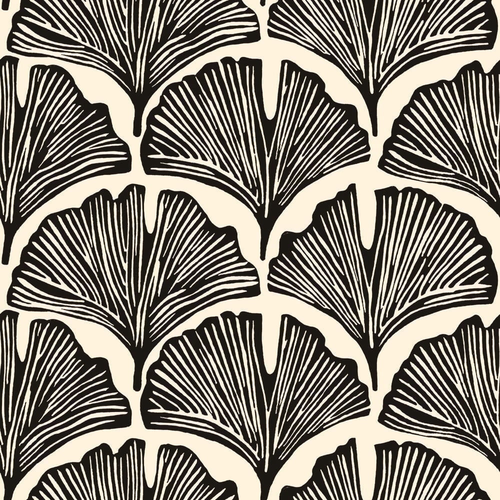 Tempaper x Novogratz Black Feather Palm Peel and Stick Wallpaper, 20.5" x 9'