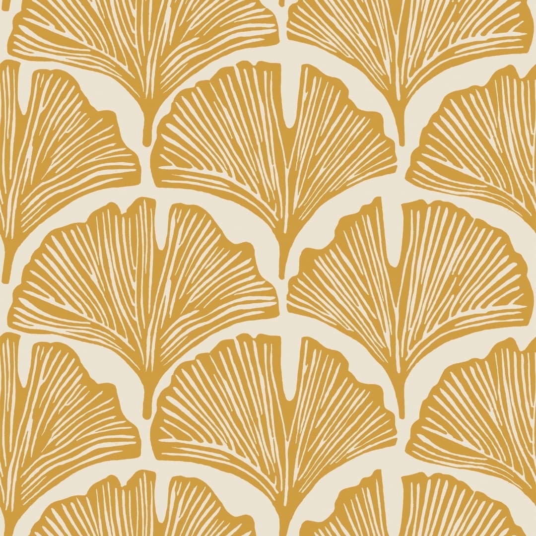 Tempaper x Novogratz Feather Palm Yellow Peel and Stick Wallpaper Yellow, 20.5" x 9'