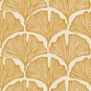 Tempaper x Novogratz Feather Palm Yellow Peel and Stick Wallpaper Yellow, 20.5" x 9