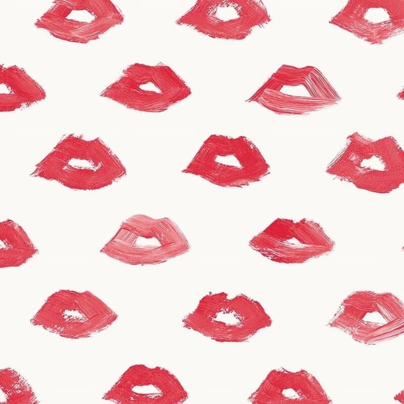 Tempaper x Novogratz Painted Lips Red Peel and Stick Wallpaper, 20.5" x 16.5'