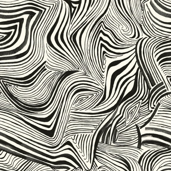 Tempaper x Novogratz Zebra Marble White & Black Peel and Stick Wallpaper, 20.5" x 16.5'