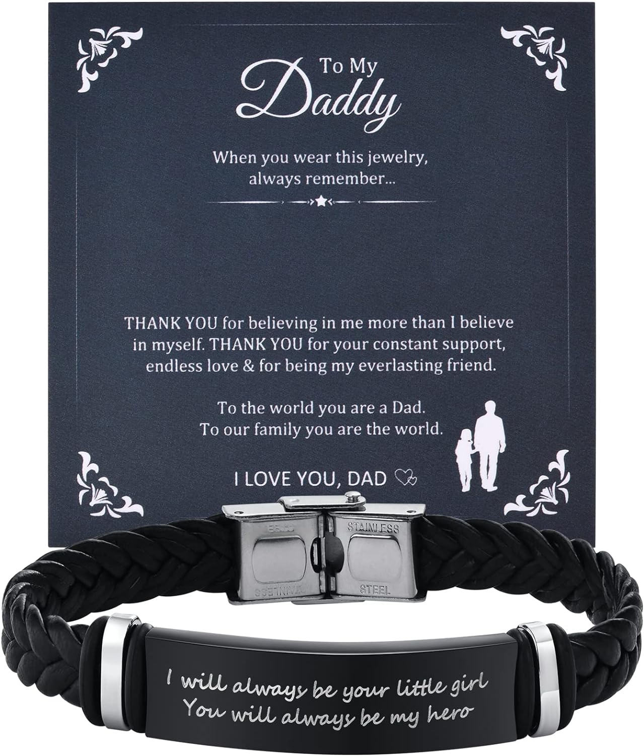 Tempbeau Mens Bracelet For My Dad Gift Send Box, Best Dad Ever
