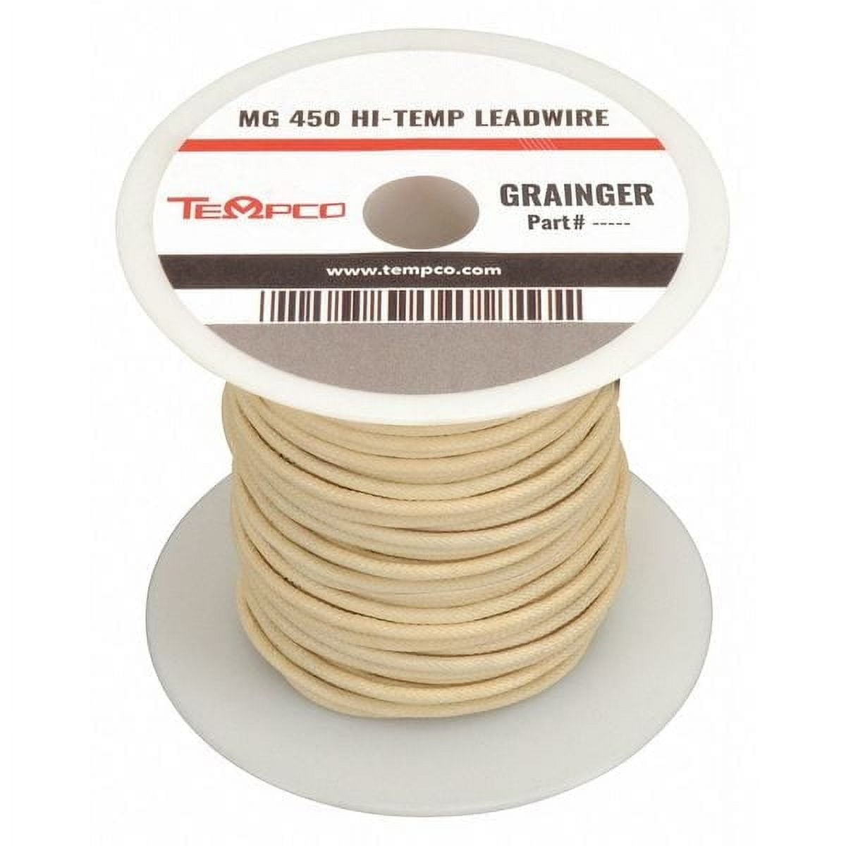 Tempco High Temp Lead Wire, MG, 10 AWG, Natural, 250 ft LDWR-1045