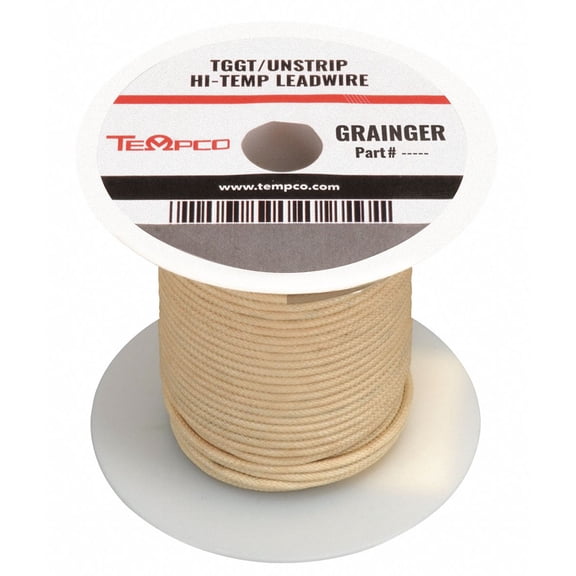 Tempco High Temp Lead Wire,14AWG,100ft,Natural