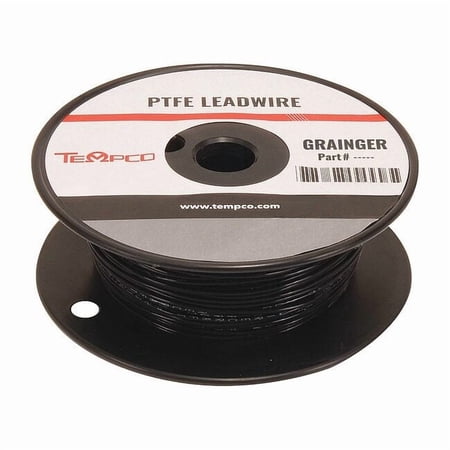 High Temp Lead Wire, PTFE, 18 AWG, Black, 100 ft LDWR-1063
