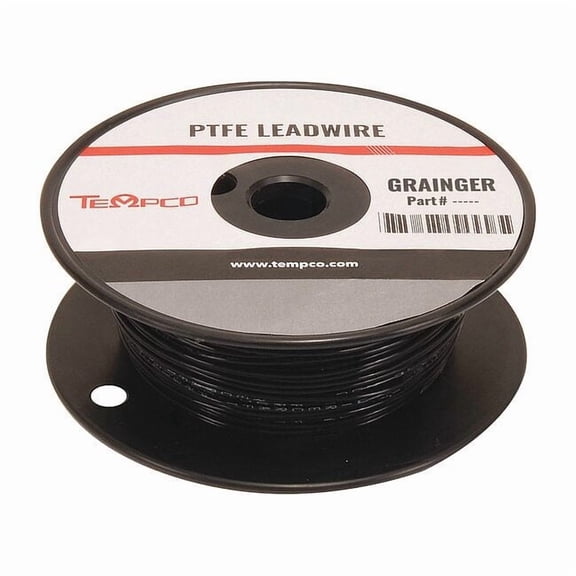 High Temp Lead Wire, PTFE, 18 AWG, Black, 100 ft LDWR-1063