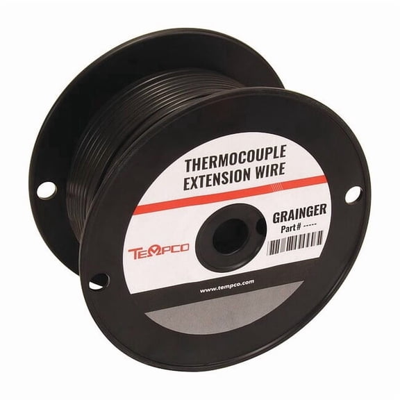 Tempco Thermocouple Ext Wire,JX,24AWG,Sol,100Ft TCWR-1018