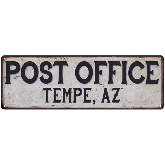 Tempe, Az Post Office Metal Sign Vintage 6x18 106180011128