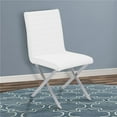 thumbnail image 1 of Tempe Contemporary Dining Chair in White Faux Leather with Brushed Stainless Steel - Set of 2, 1 of 1
