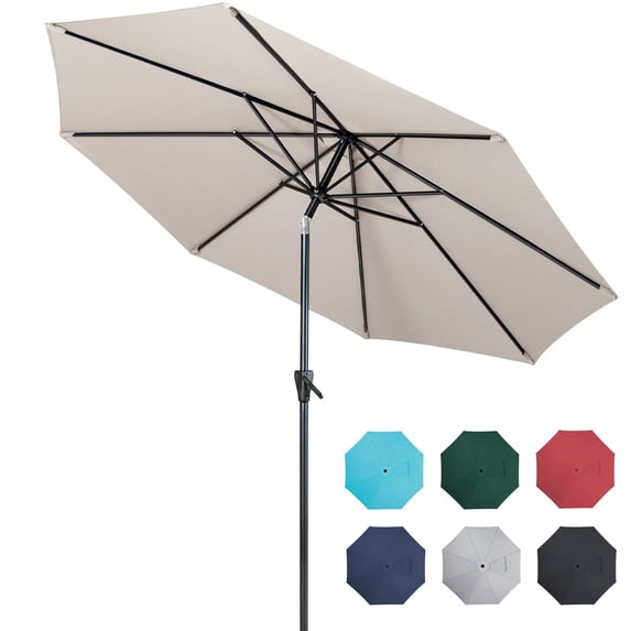 Tempera 10 ft Push Button Tilt Umbrella Beige