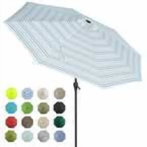 Tempera 11 ft Auto Tilt Umbrella Stripes