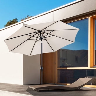 extra large rectangle patio umbrella Caodoc 15 ft. Large Rectangle Outdoor Double Sided Market Patio Umbrella in  Tan with Base for Poolside Lawn Backyard Garden MI600