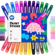Tempera Crayon Sticks, Washable Platel Stick 24Classic Colors, Washable Crayon Sticks, Super Quick Drying Art Gifts for Arts And Crafts Project