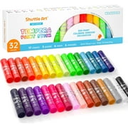 Tempera Paint Sticks, 32 Colors Solid Tempera Paint for Kids, Super Quick Drying, Works Great on Paper Wood Glass Ceramic Canvas