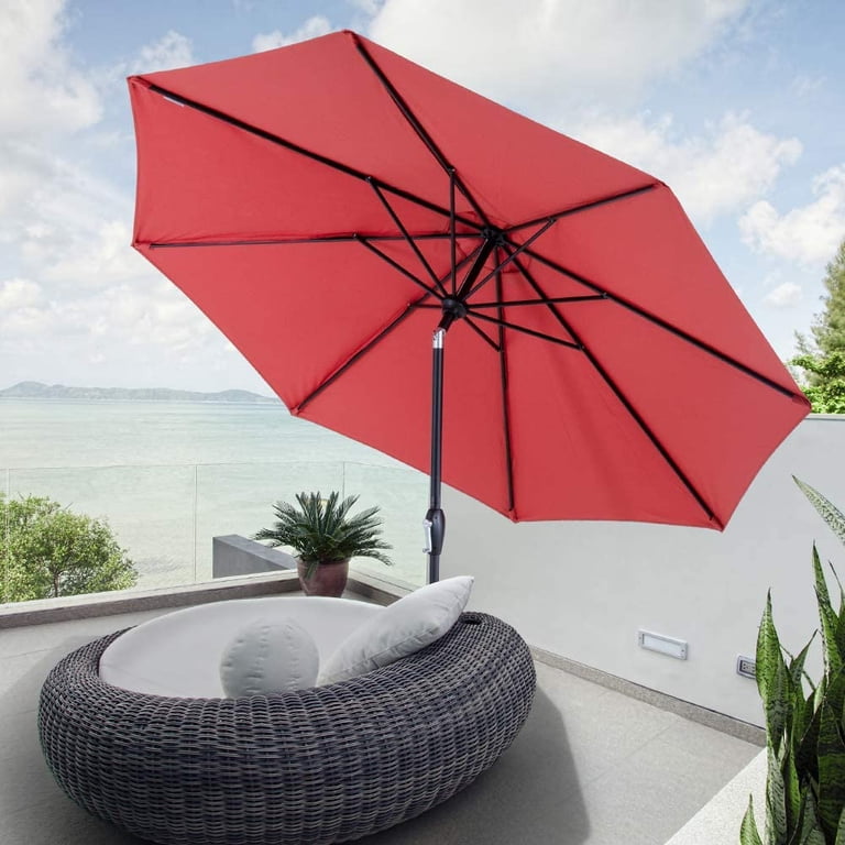 grand patio umbrella with button Kingdom Double-sided Patio Base Navy Blue Grand patio Large Round Garden Tempera Patio