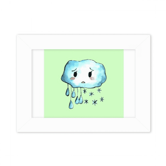 Tempera Pitiful Rain Cloud Photo Mount Frame Picture Art Painting Desktop 5x7 inch