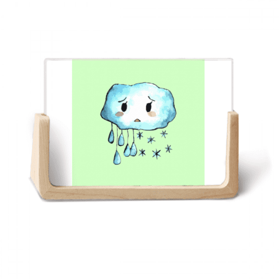 Tempera Pitiful Rain Cloud Photo Wooden Photo Frame Tabletop Display