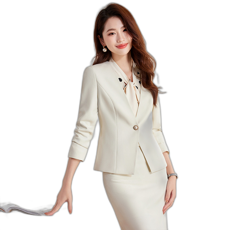 Temperament Collarless LongSleeved Suit Women'S Spring Commuting OneButton Slim Goddess Style