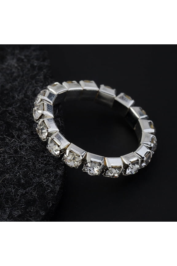 Women's Sparkling Claw Chain Ring Adjustable Elastic Band for Secure Feel One Size Fits Most Fashion Jewelry Ring