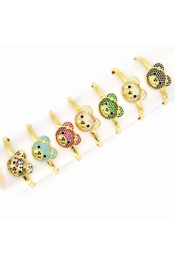 Temperament Inlaid Zircon Cute Bear Special-interest Design Animal Bracelet