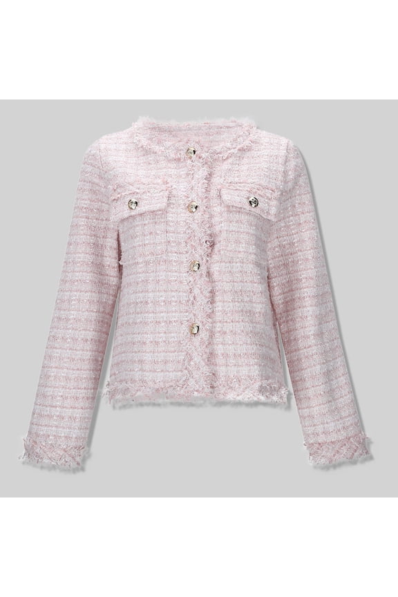 Temperament Tassel Short Street Long Sleeves Small Fragrance Jacket Autumn And Winter Ladies Style Jacket Cold Weather Coat Women Lay D down Mid Weather Channel Jacket Rain for Women Warm Sweater
