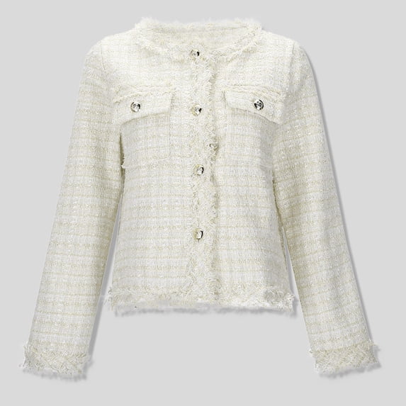 Temperament Tassel Short Street Long Sleeves Small Fragrance Jacket Autumn And Winter Ladies Style Jacket Cold Weather Coat Women Lay D down Mid Weather Channel Jacket Rain for Women Warm Sweater
