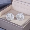 thumbnail image 1 of Temperament ladies hollow rose necklace camellia earrings micro-set open ring full diamond bracelet set female, 1 of 7