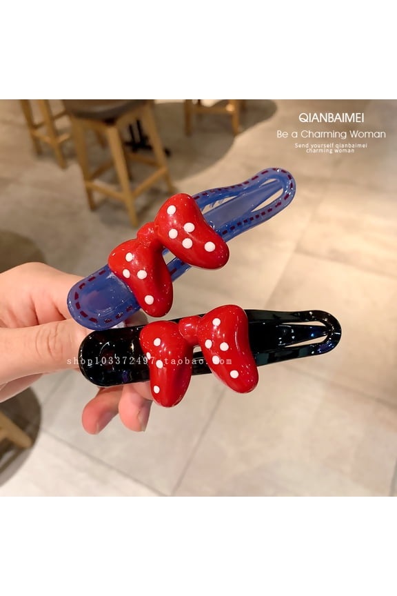 Temperament, side clip, back of head, disheveled, lazy, wave clip, bow, duckbill clip, headband accessory