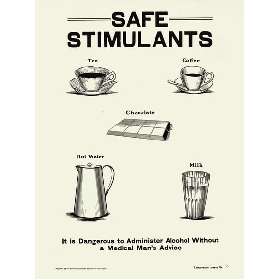 Temperance Prohibition Alcohol Safe Stimulants Extra Large XL Wall Art Poster Print