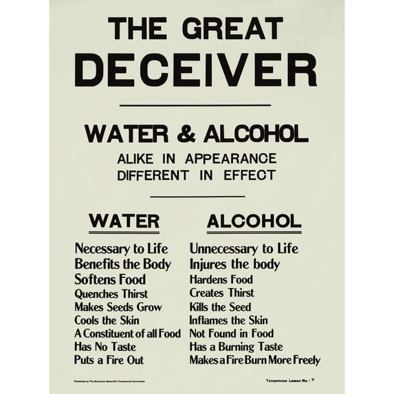 Temperance Promoting Prohibition Alcohol Deceiver Extra Large XL Wall Art Poster Print