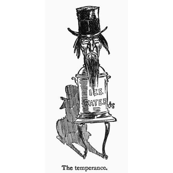 Temperance Voter, C1896. /Nthe Temperance Voter, Characterized By His Drink Of Choice, Ice Water. Cartoon Engraving, American, C1896. Poster Print by (18 x 24)