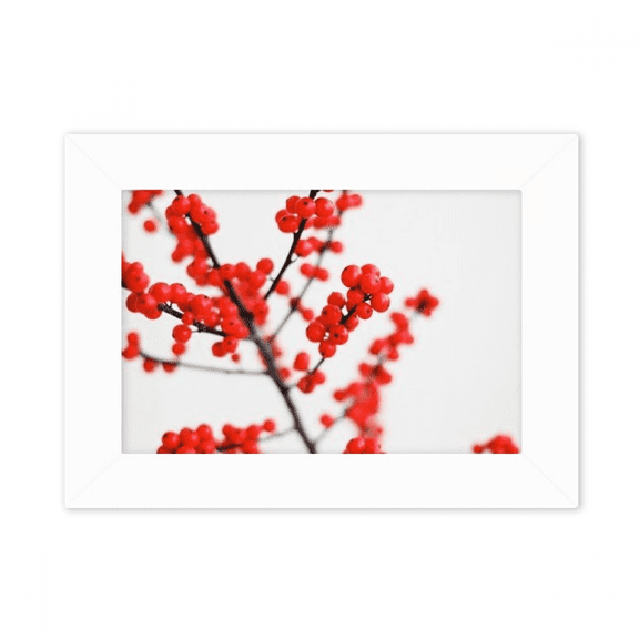 Temperate Red Branch Picture Photograph Photo Mount Frame Picture Art Painting Desktop 5x7 inch