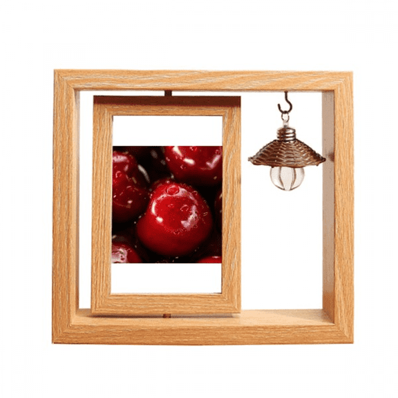 Temperate Red Fruits Picture Cherry Wooden Rotating Picture Photo Frame 4x6