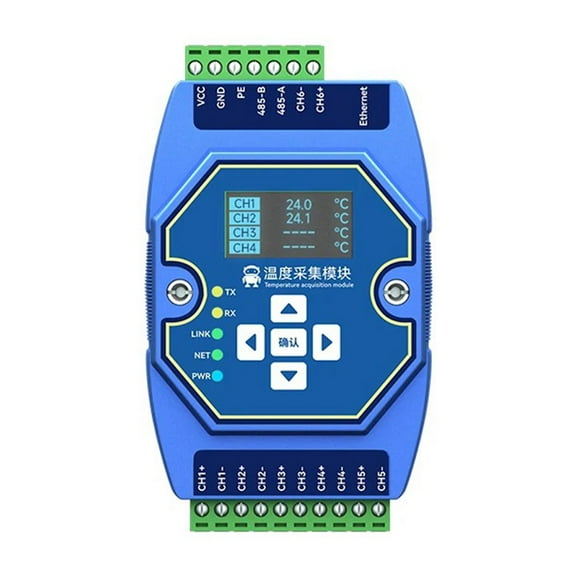 Temperature Acquisition Module 4 Way PT100 RTD Modbus RS485 Ethernet Interface Gateway Watchdog DNS Industrial