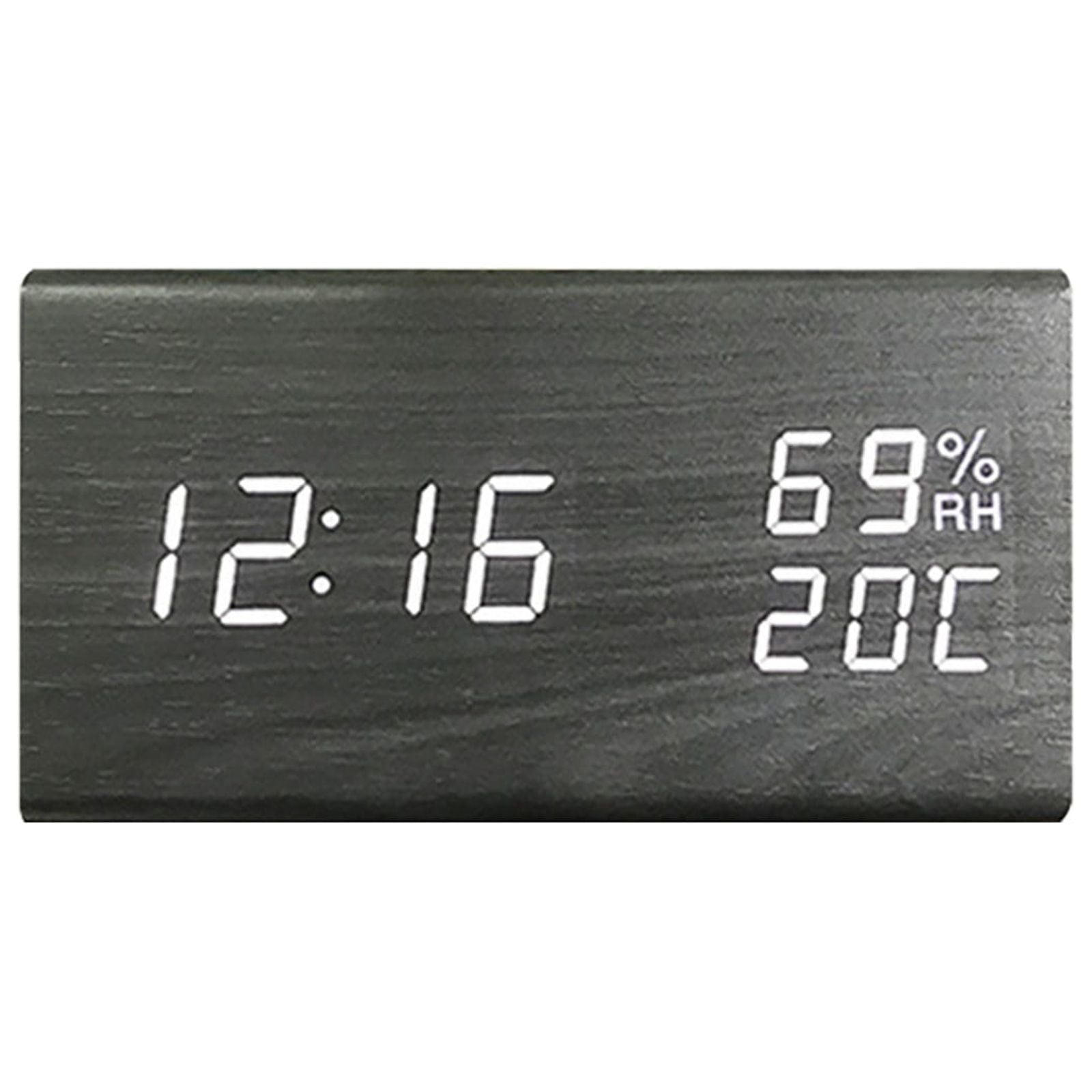 Temperature And Humidity Sound Control Led Electronic Wood Fashion