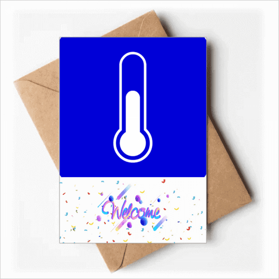 Temperature Blue Square Warning Mark Welcome Back Greeting Cards Envelopes Blank