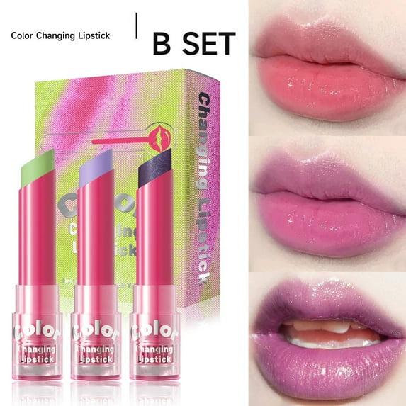 Temperature Change Lipstick, Moisturizing Lipstick, Intelligent Temperature Sensitive Color Changing Lipstick Set, Comfortable Texture Easy Apply Matte Pearlescent Finish