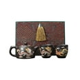 thumbnail image 1 of Temperature Change Teapot Set with Dragon Phoenix Design Purple Clay Construction for Gongfu Tea Ceremony, 1 of 7