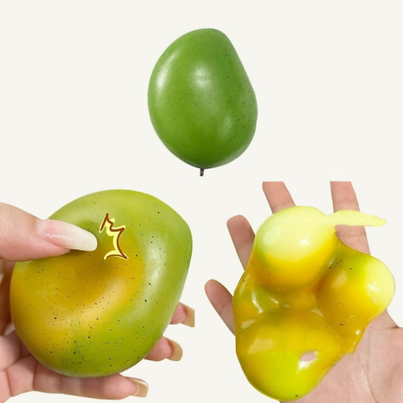 Mango Stress Relieving Toy, Color Changing, Temperature Changing, TPR Material, Decompression Pinch Music, Emotional Release, Novelty Toy, Stress Relief Gift