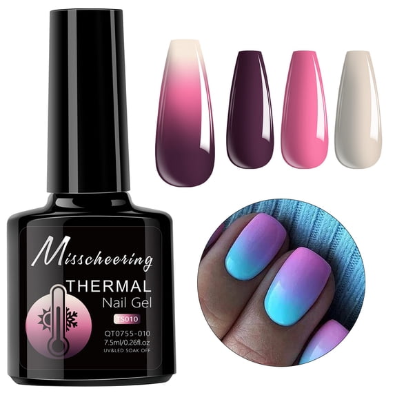 Temperature Changing Nail Polish Gel -Color Shifting Gel Polish Set, Temperature Reactive Nail Gel, DIY Manicure, Salon-Quality Nail Art, Long-Lasting, Multi-Tone, French and Full Coverage
