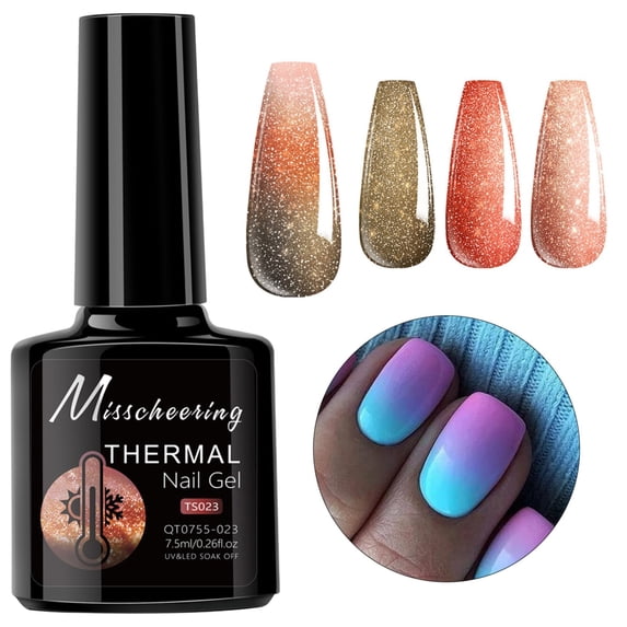 Temperature Changing Nail Polish Gel - Opal Three Stage Thermal Color Shifting Gel Set, LED/UV Quick-Dry, High Pigment, Long-Lasting, DIY Nail Art, Salon Quality, Birthday Gift, Makeup Organizers