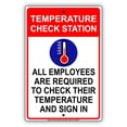 thumbnail image 1 of Temperature Check Station All Employees To Checkout their health aluminum metal sign 8"x12", 1 of 5