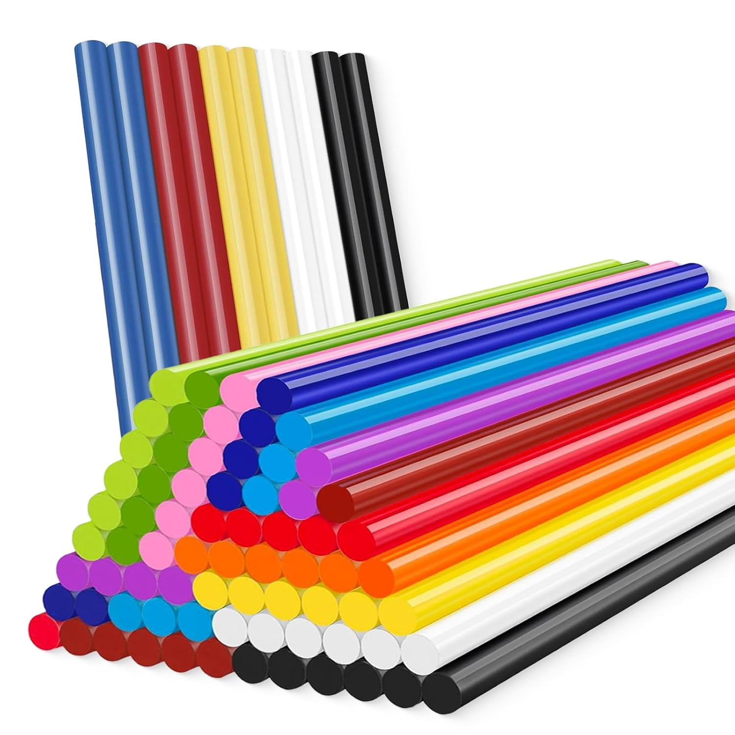 All Temperature Colorful Hot Melt Glue Sticks, 0.27×3.94 Inch 100-Count Clear Strong Bond for High & Low Temp Glue Guns, Crafts DIY, Wood, Fabric, Metal, Plastic, Ceramics