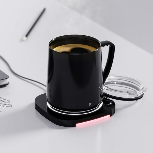 Temperature Control Coffee Mug Warmer with Wireless Charging, Premium Porcelain Mug & PCTG Lid Set