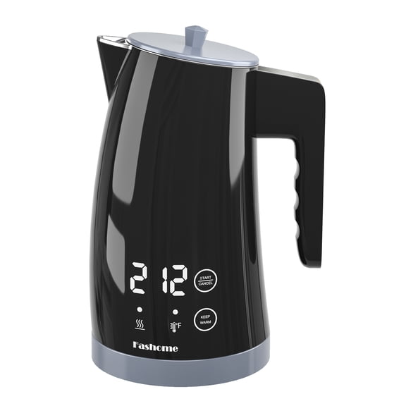 Temperature Control Electric Kettle, 5 Temp Presets, 2H Keep Warm, 1.25L 1200W Fast Boil with LED Display, Cool-Touch Design with Auto Shut-Off, Cordless Design (Gray)