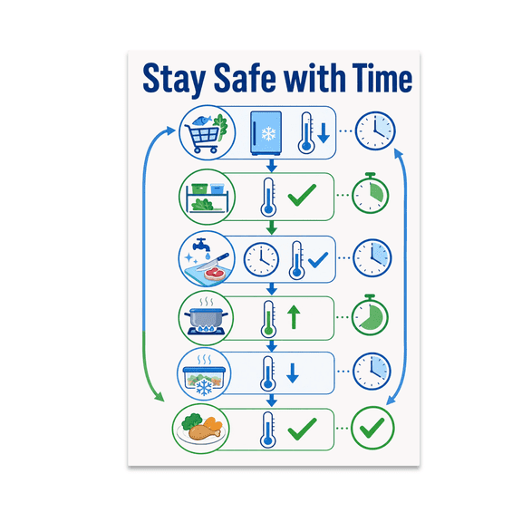 Temperature Control Flow Chart - Kitchen Safety Enthusiast - 13x19 Poster Print