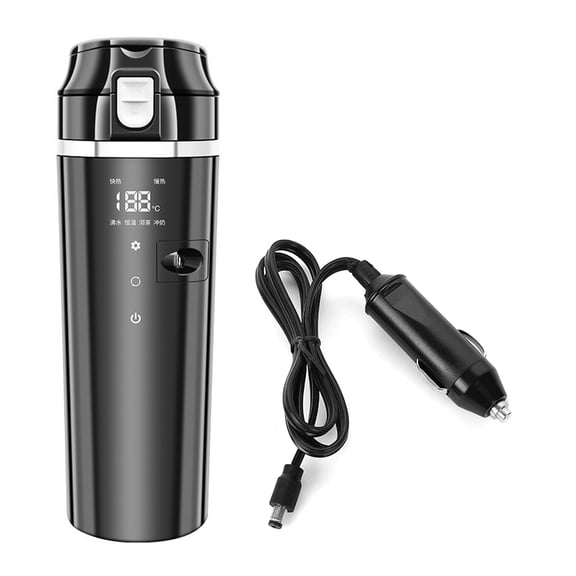 Temperature Control Mug Travel Heating Cup Electric Heating Cup for Coffee in Car 12V 24V Heated Mugs 500ml 17oz