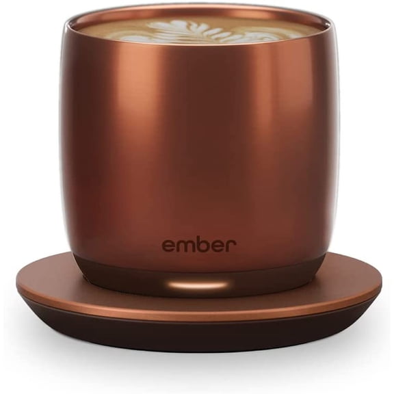 Temperature Control Smart Cup, 6 oz, App-Controlled Heated Coffee Cup, Espresso Mug with 90 Min Battery Life, Copper