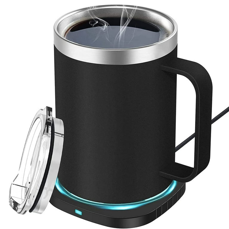 HOWAY Coffee Mug Warmer Set, Self Heating Temperature Control, 14oz with Lid